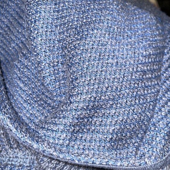 Calypso St. Bart Cardigan Sweater Open Front Draped Large Asymmetric Blue - Picture 6 of 6